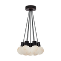 Mina Alabaster 7-Light Small Chandelier Black Cord Black 3000K 90 CRI