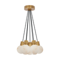 Mina Alabaster 7-Light Small Chandelier Black Cord hand rubbed antique brass 3000K-2200K 90 CRI