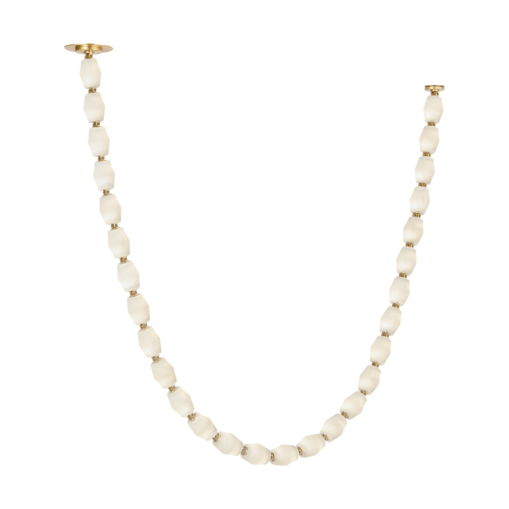 Collier Alabaster 84 Chandelier | Hand-Rubbed Antique Brass 2700K Remote 120V