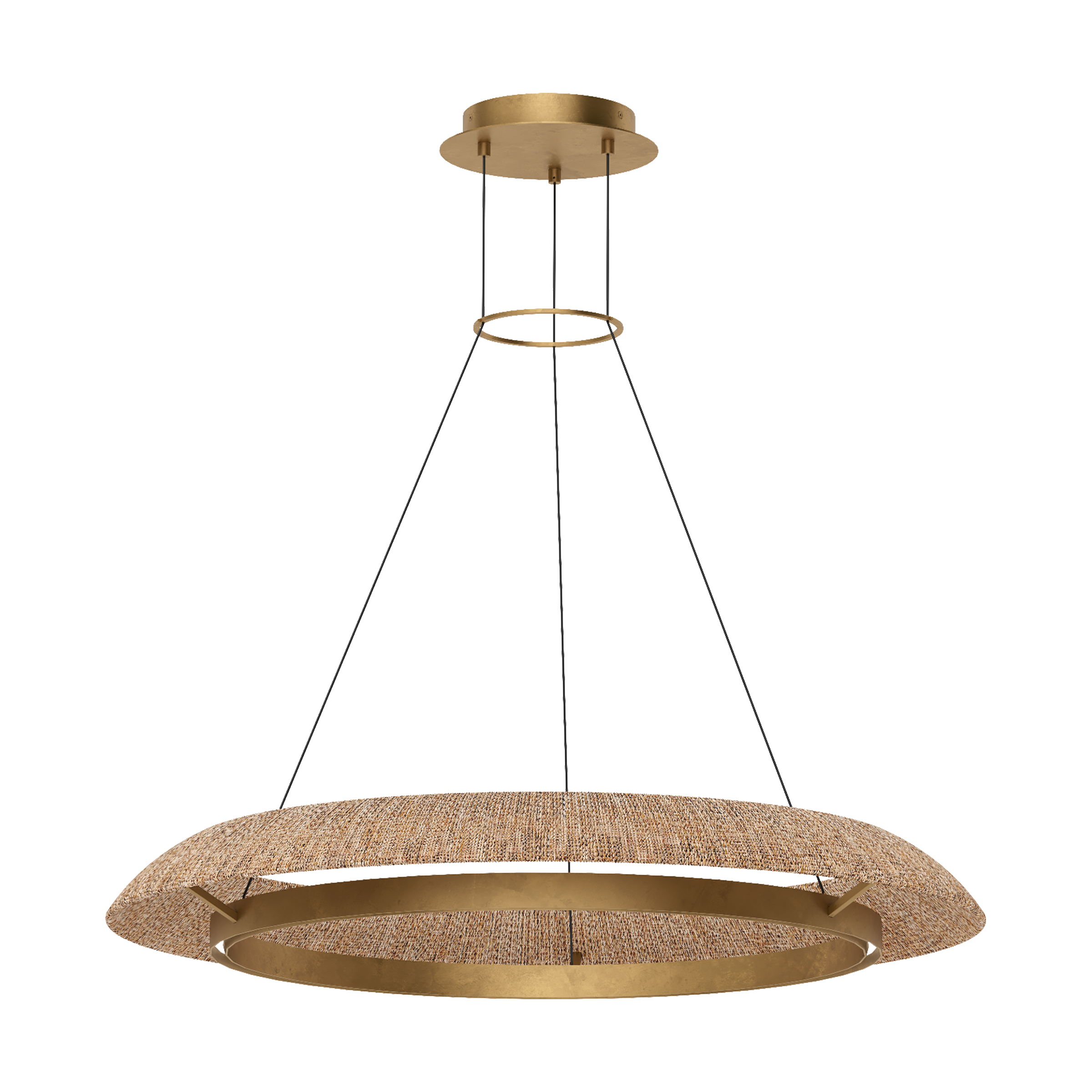 Noa Large Chandelier Natural Hand Rubbed Antique Brass 2700K 90 CRI