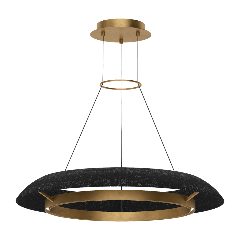 Noa Medium Chandelier Washed Black Hand Rubbed Antique Brass 2700K 90 CRI