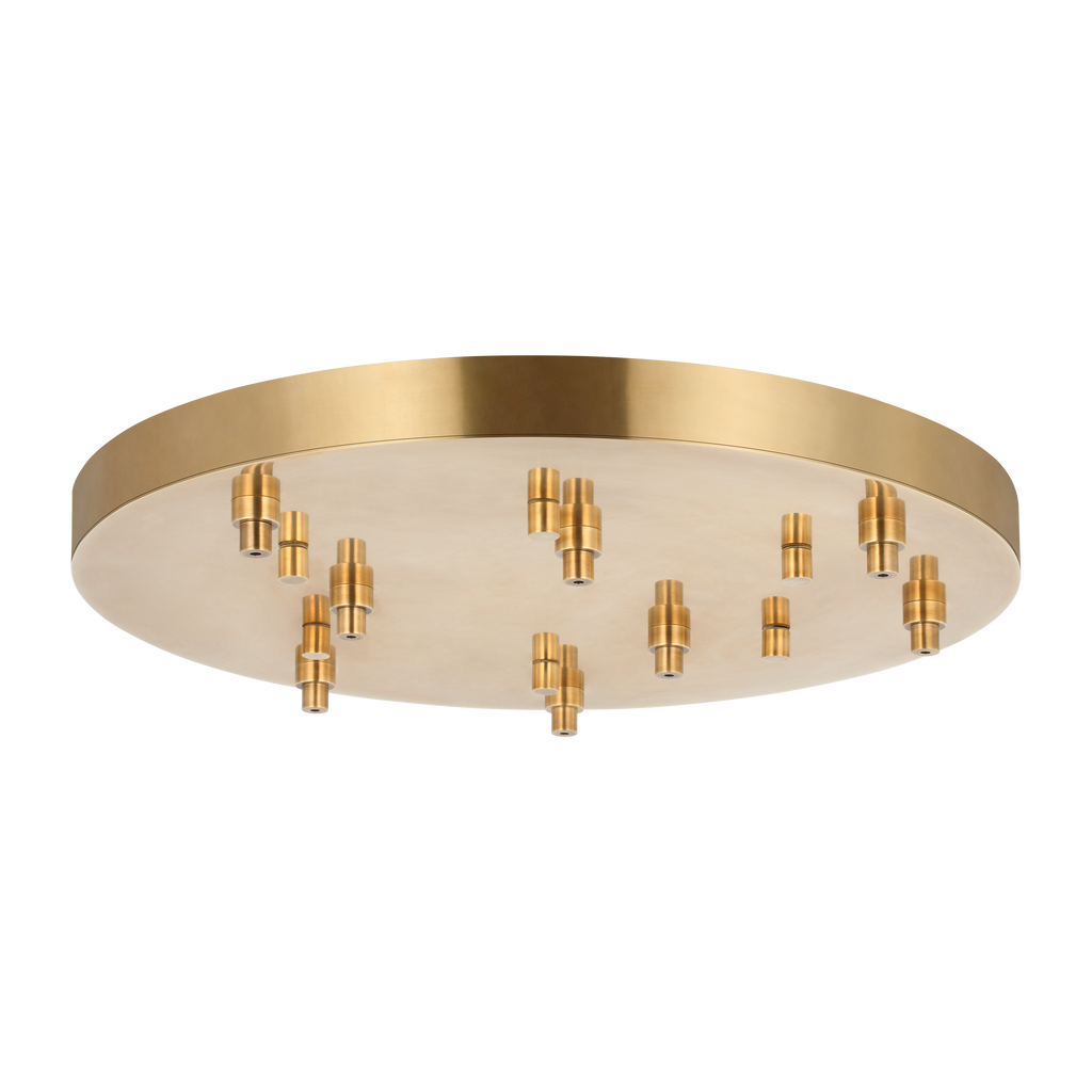 24" Round Multiport Canopy Hand Rubbed Antique Brass