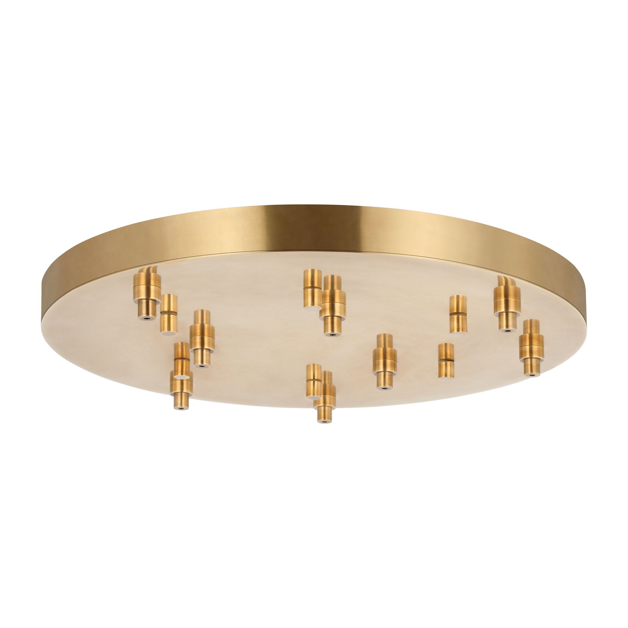 24" Round Multiport Canopy Hand Rubbed Antique Brass