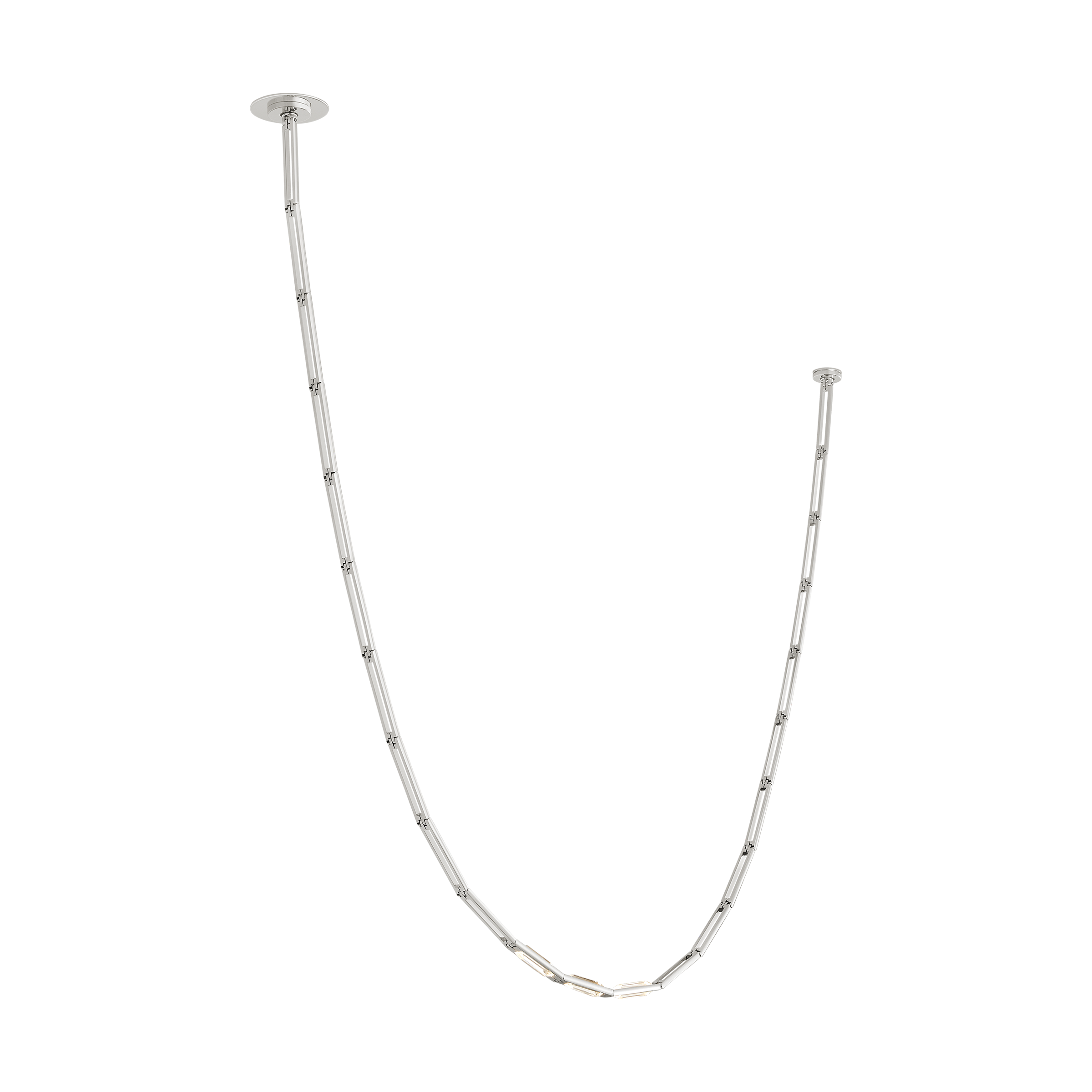 Catena 118 Link Chandelier polished nickel 3000K 90 CRI surface