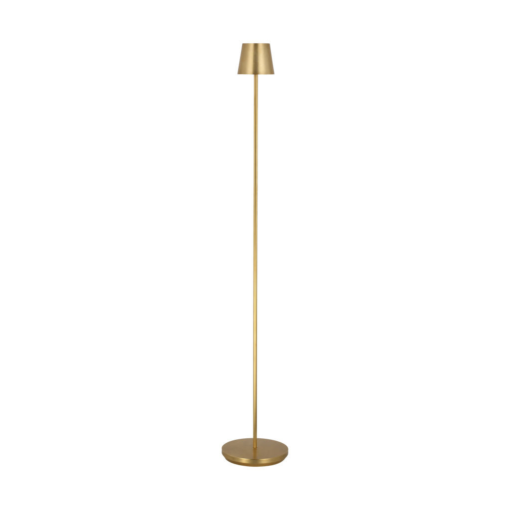 Nevis Medium Rechargeable Floor Lamp Hand Rubbed Antique Brass 2700K 90 CRI
