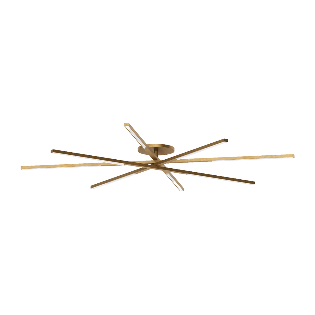 Cityscape Grande Flush Clear Crystal Hand Rubbed Antique Brass 2700K 90 CRI