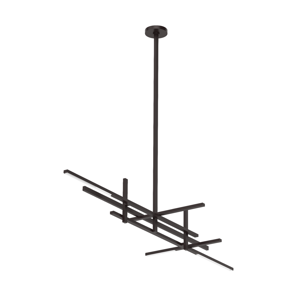 Cityscape Stacked X-Large Linear Chandelier Clear Crystal Bronze 2700K 90 CRI