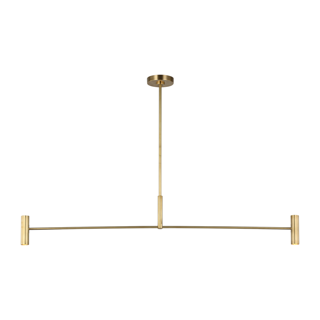 Ponte Large Linear Chandelier Hand Rubbed Antique Brass 3000K 90 CRI