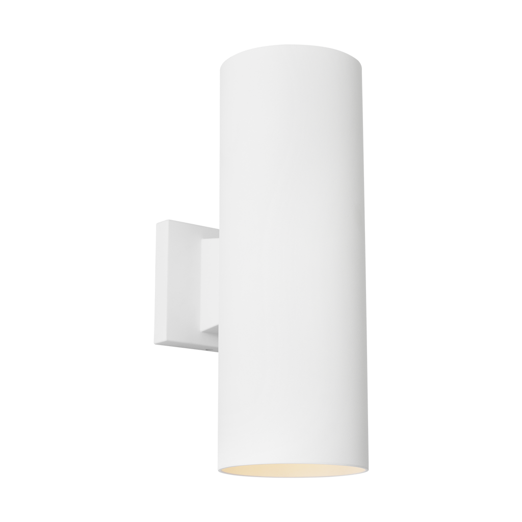 Outdoor Cylinders Medium Two Light Wall Lantern Outdoor Textured White