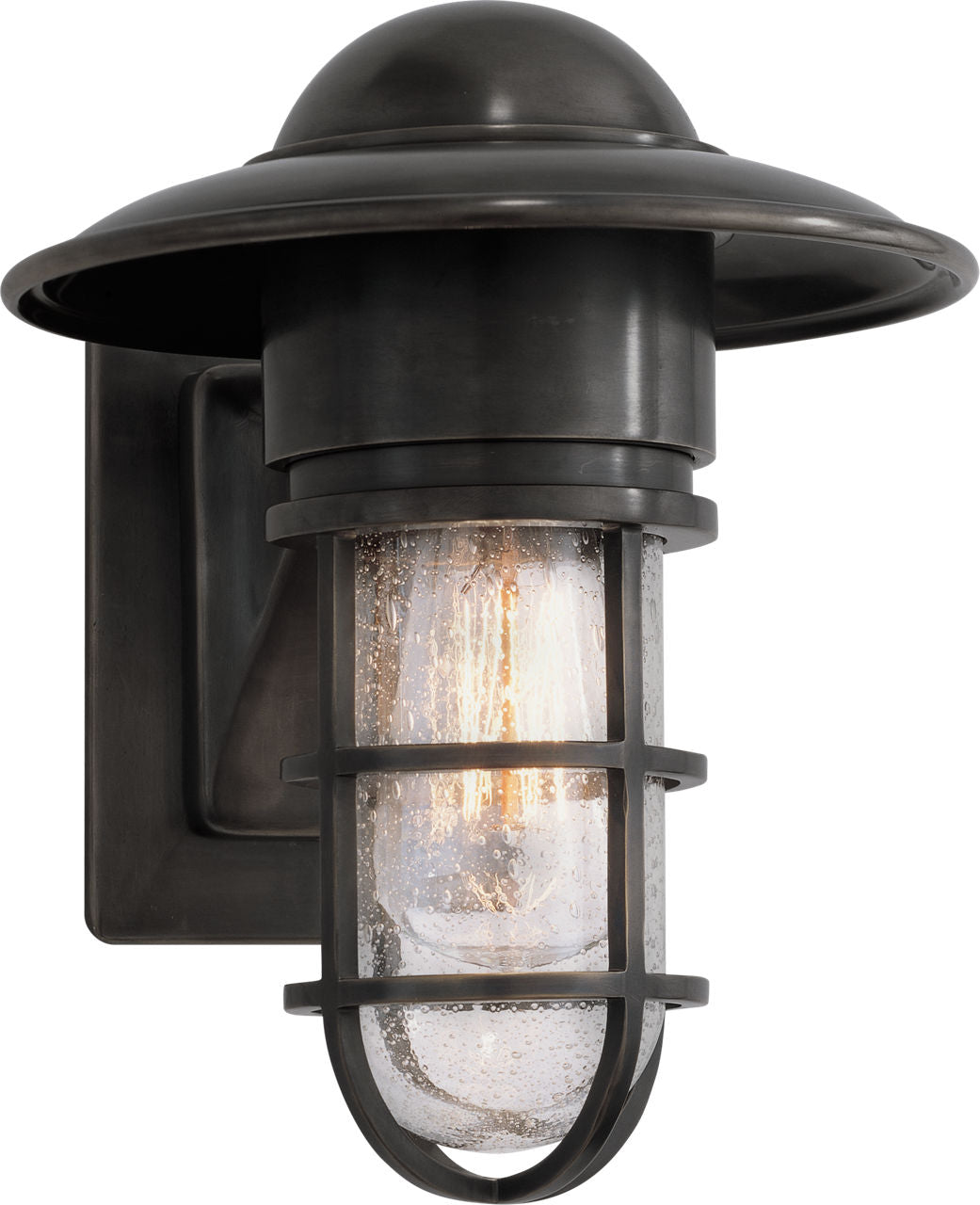 Marine Indoor/Outdoor Wall Light | Bronze | Seeded Glass
