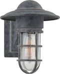 Marine Indoor/Outdoor Wall Light | Weathered Zinc | Seeded Glass