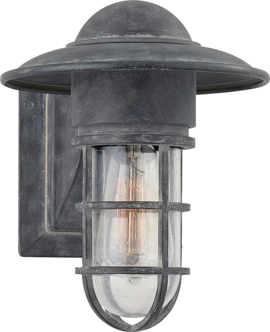 Marine Indoor/Outdoor Wall Light | Weathered Zinc | Seeded Glass