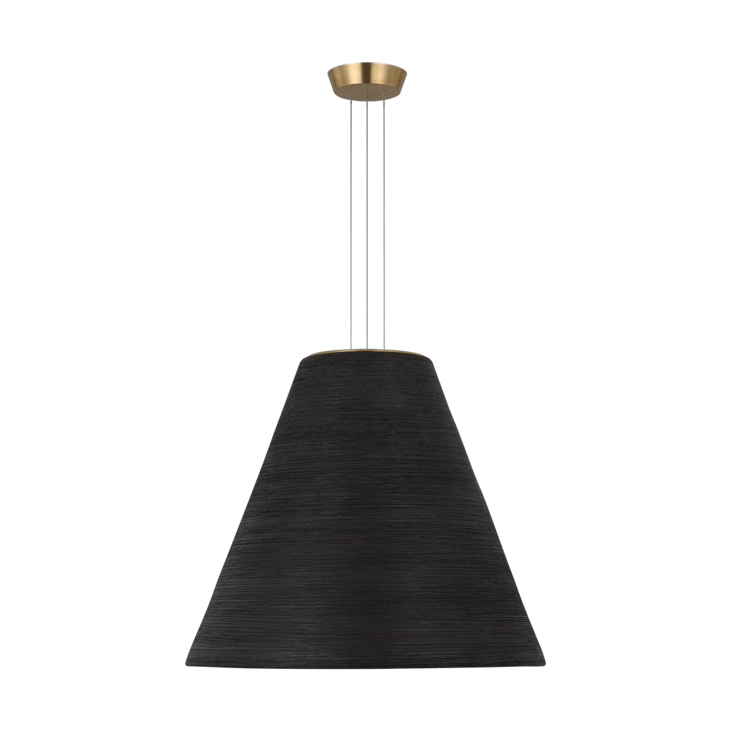 Karam Tapered Large Pendant Black Natural Brass 2700K 90 CRI
