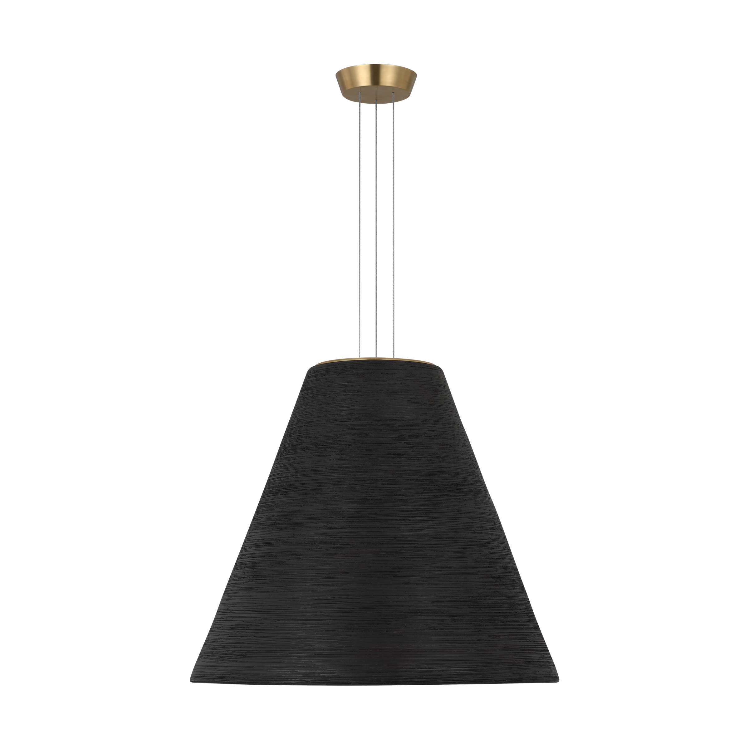Karam Tapered Large Pendant Black Natural Brass 2700K 90 CRI
