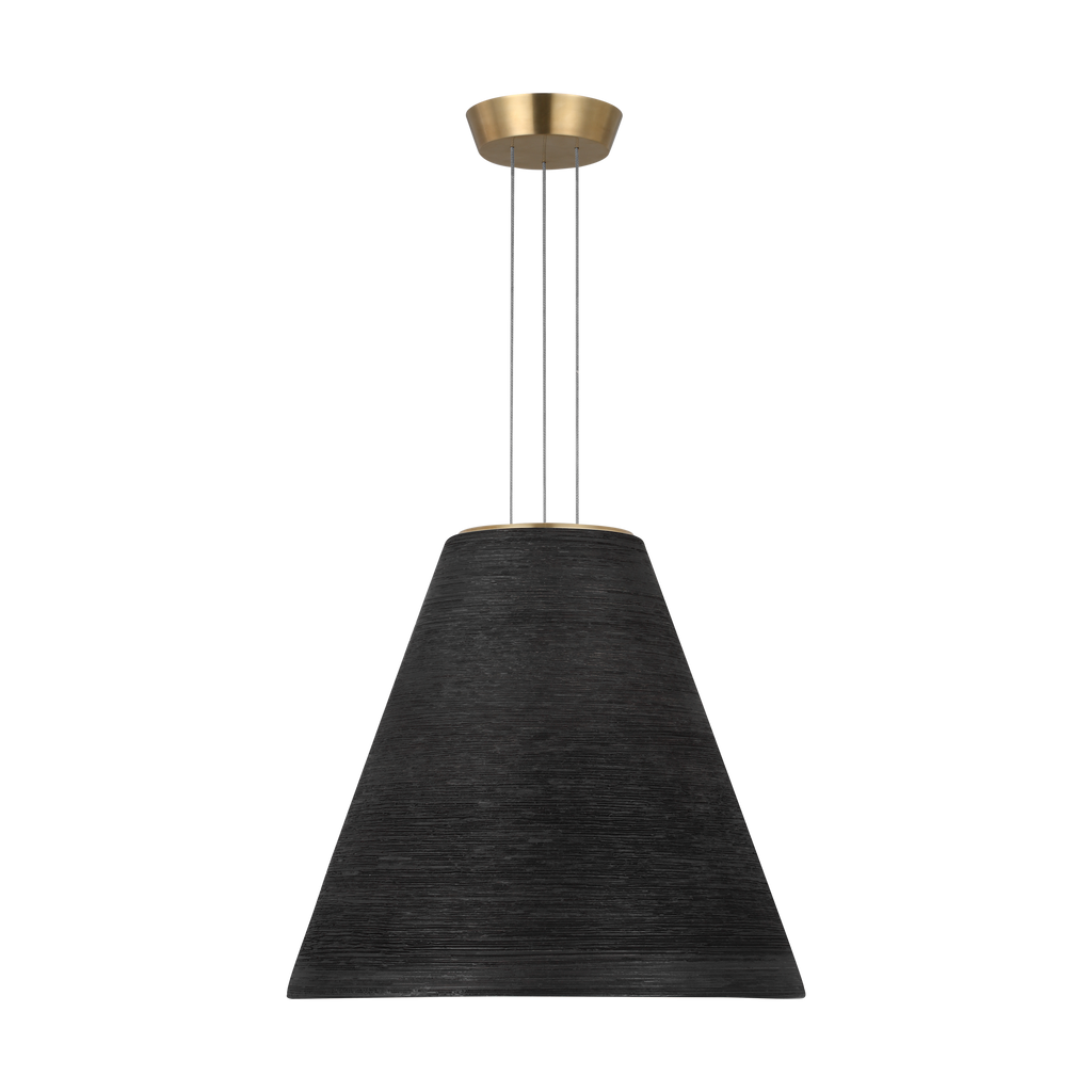 Karam Tapered Medium Pendant Black Natural Brass 2700K 90 CRI