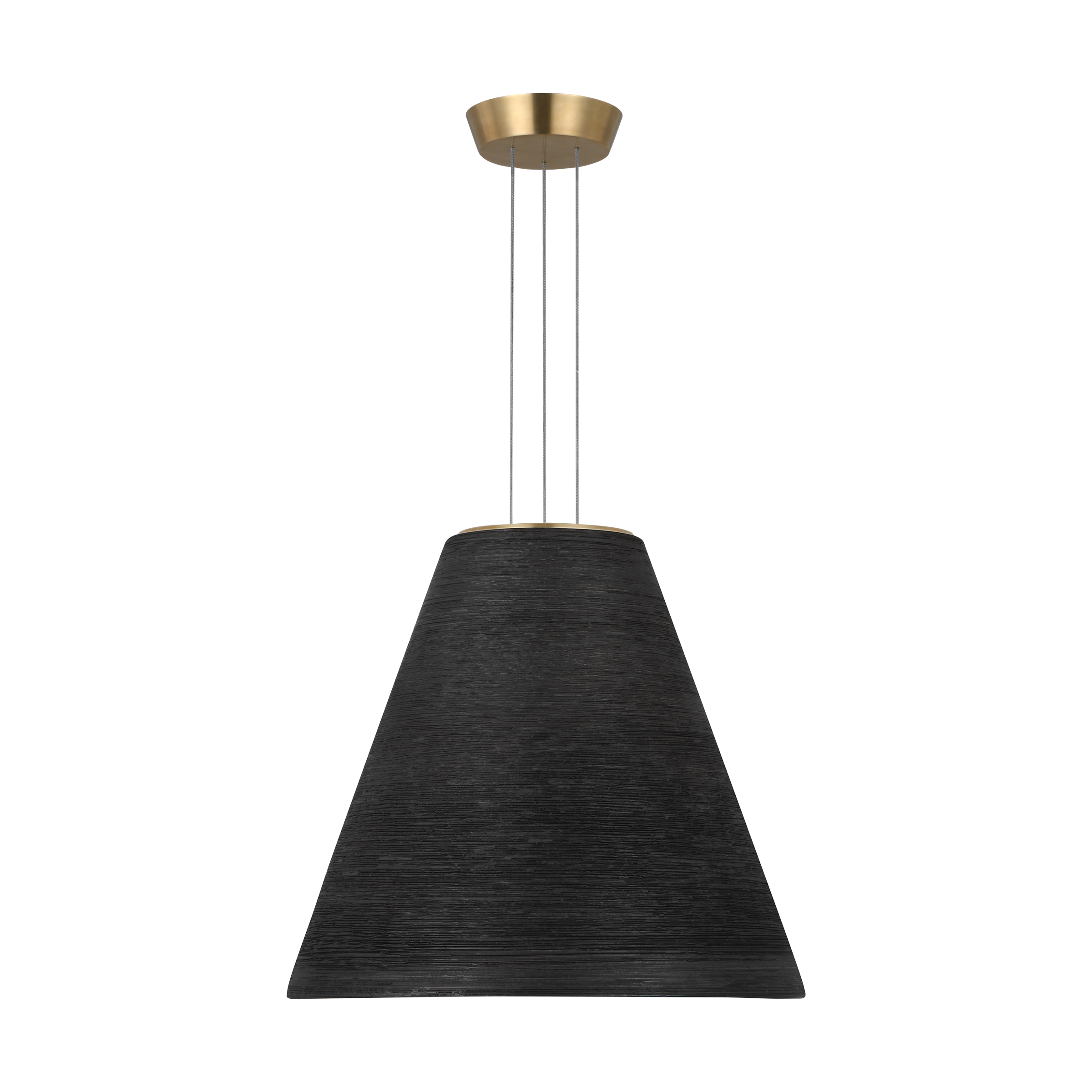 Karam Tapered Medium Pendant Black Natural Brass 2700K 90 CRI