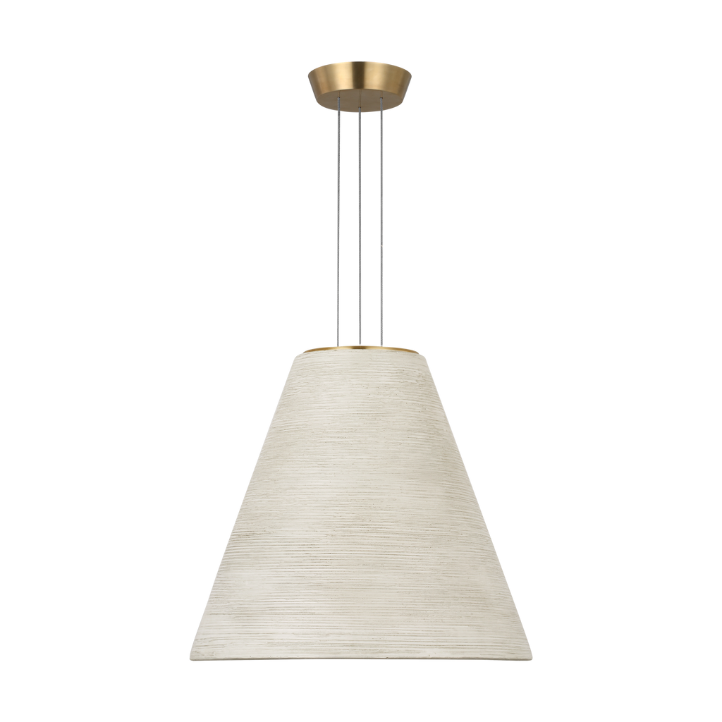 Karam Tapered Medium Pendant Cream Natural Brass 2700K 90 CRI