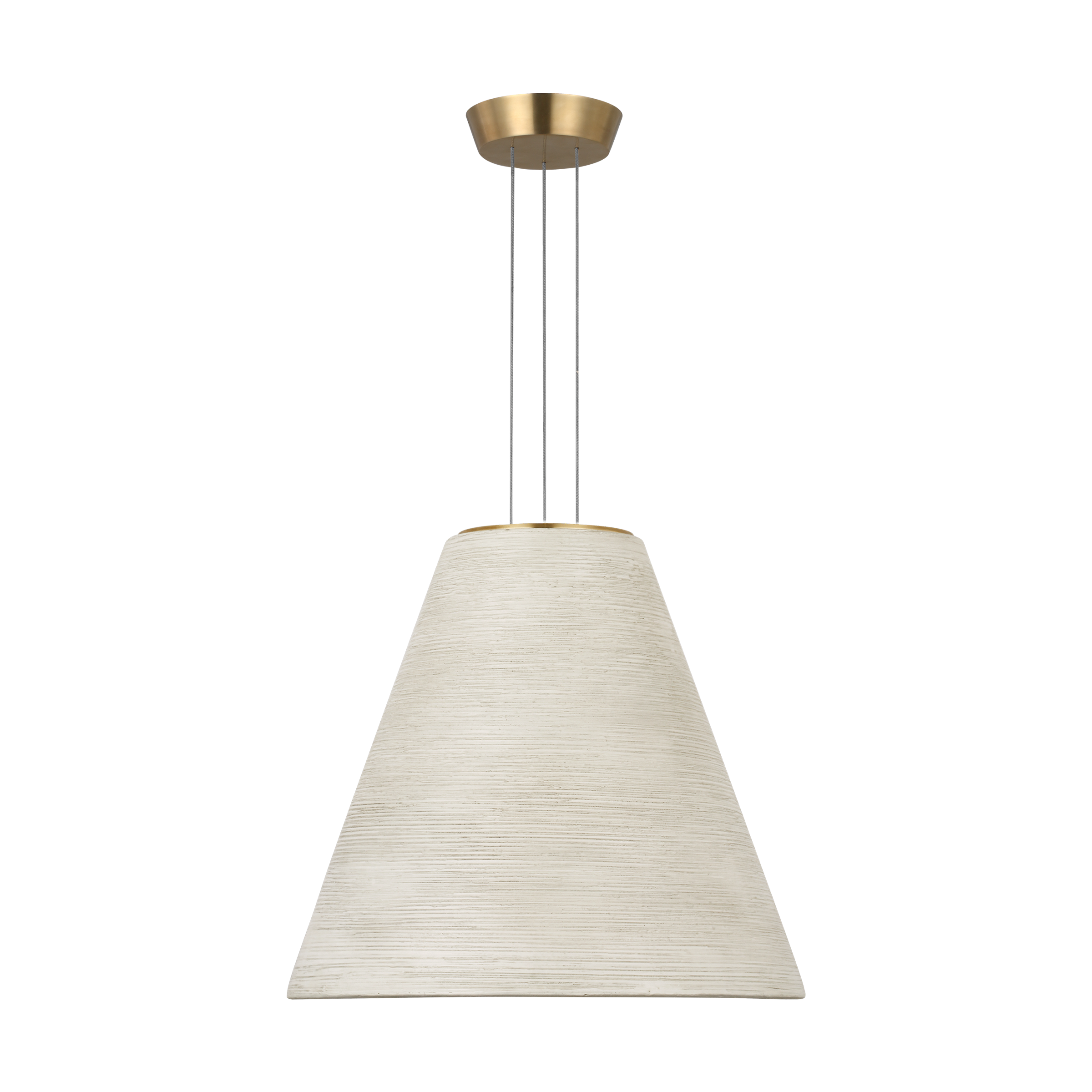 Karam Tapered Medium Pendant Cream Natural Brass 2700K 90 CRI