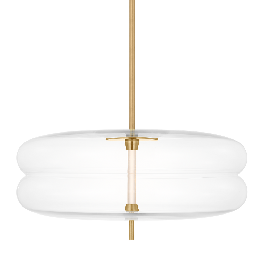 Shakkei Double X-Large Pendant Clear Natural Brass 2700K 90 CRI