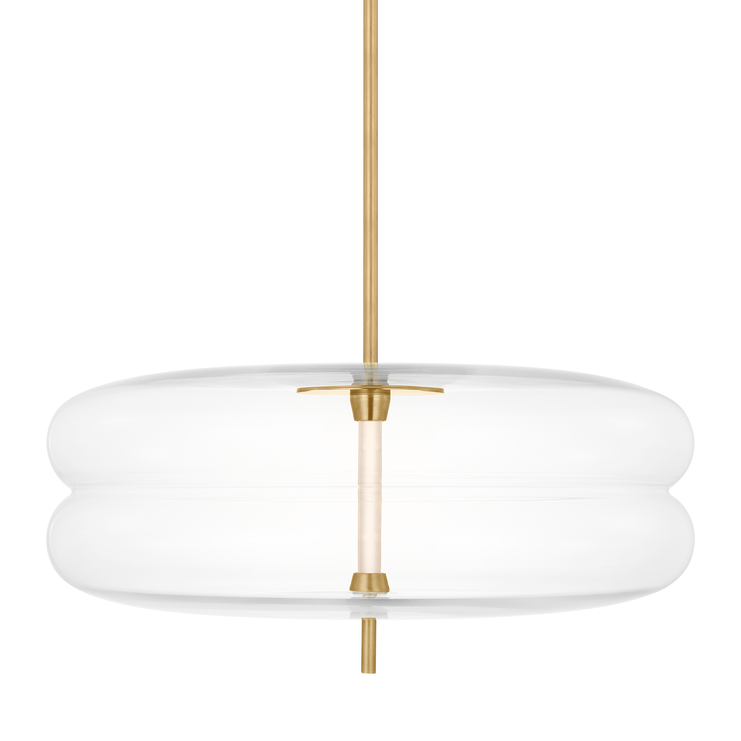 Shakkei Double X-Large Pendant Clear Natural Brass 2700K 90 CRI