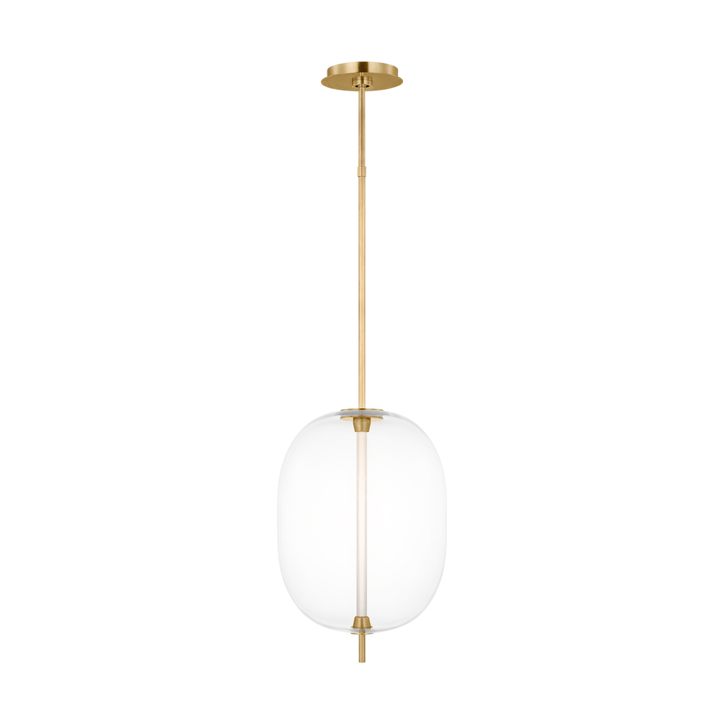 Heian Medium Pendant Clear Natural Brass 2700K 90 CRI