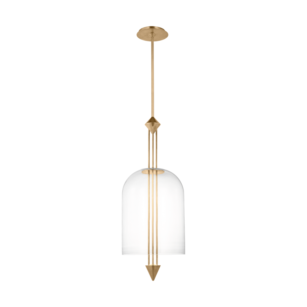 Cathedral Large Pendant Clear Natural Brass 2700K 90 CRI
