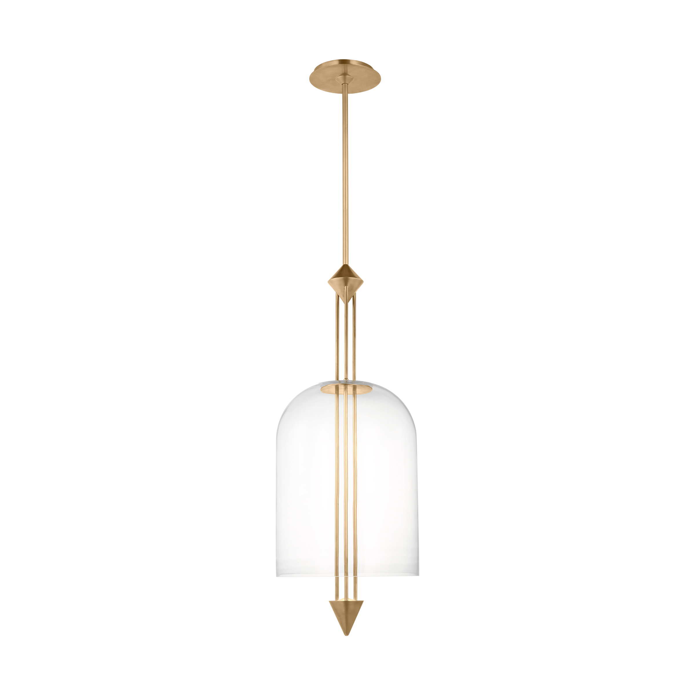Cathedral Large Pendant Clear Natural Brass 2700K 90 CRI