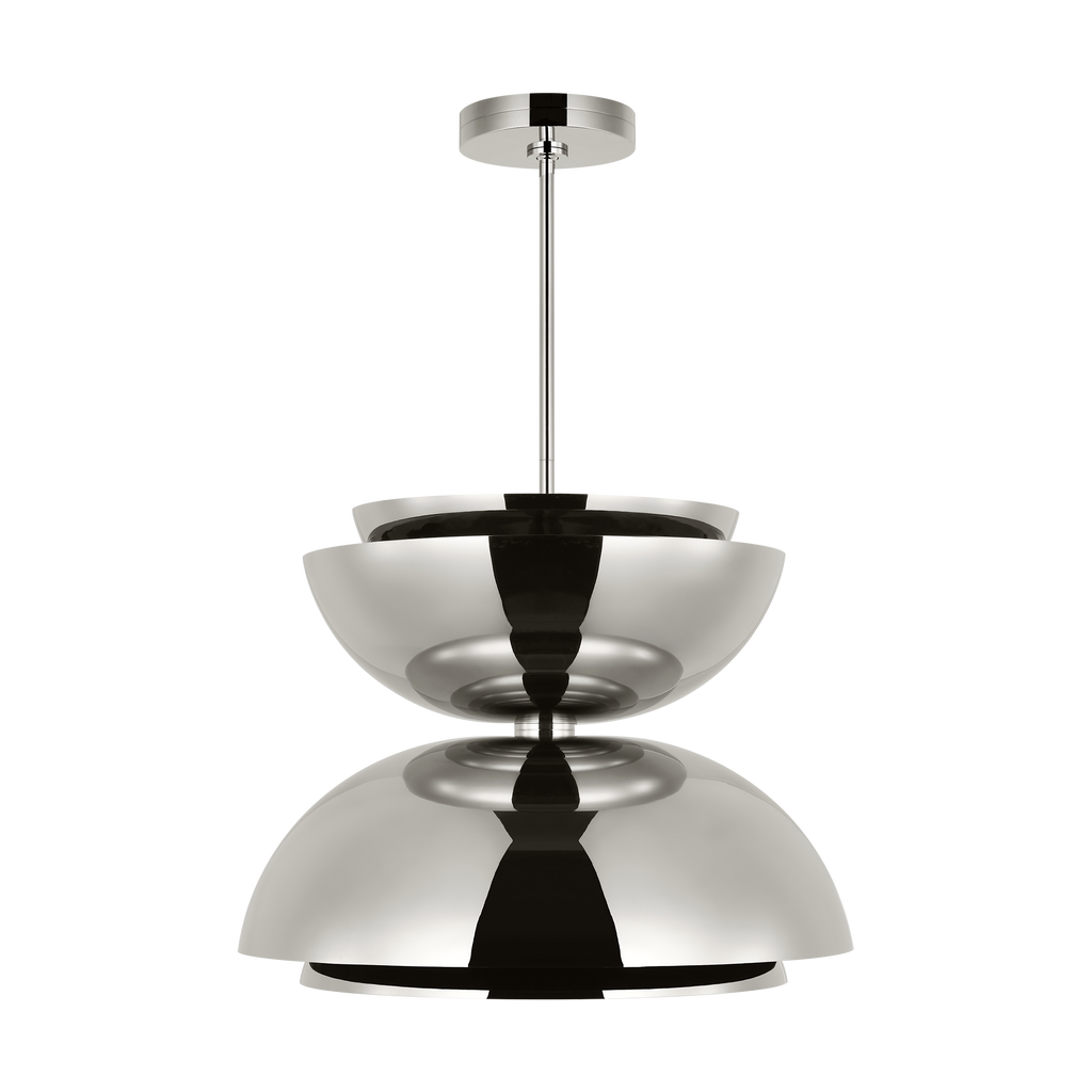Shanti X-Large Double Asymmetric Pendant Polished Nickel 2700K 90 CRI