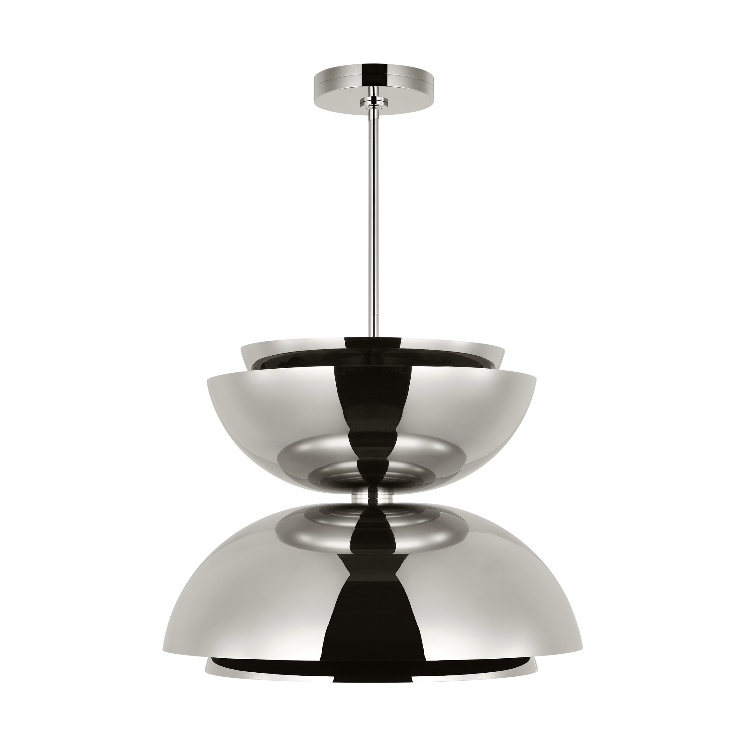 Shanti X-Large Double Asymmetric Pendant Polished Nickel 2700K 90 CRI