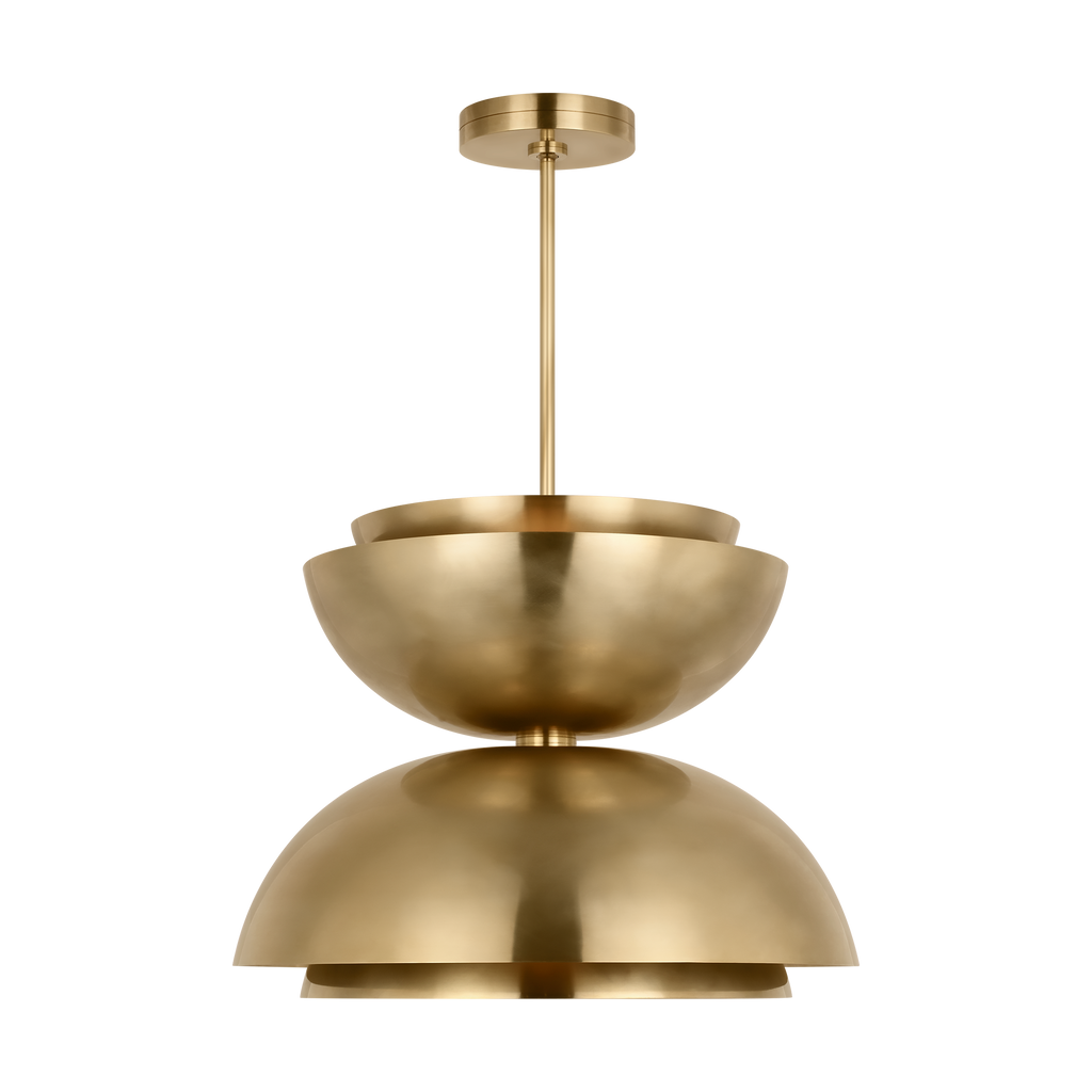 Shanti X-Large Double Asymmetric Pendant Natural Brass 2700K 90 CRI