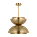 Shanti X-Large Double Asymmetric Pendant Natural Brass 2700K 90 CRI