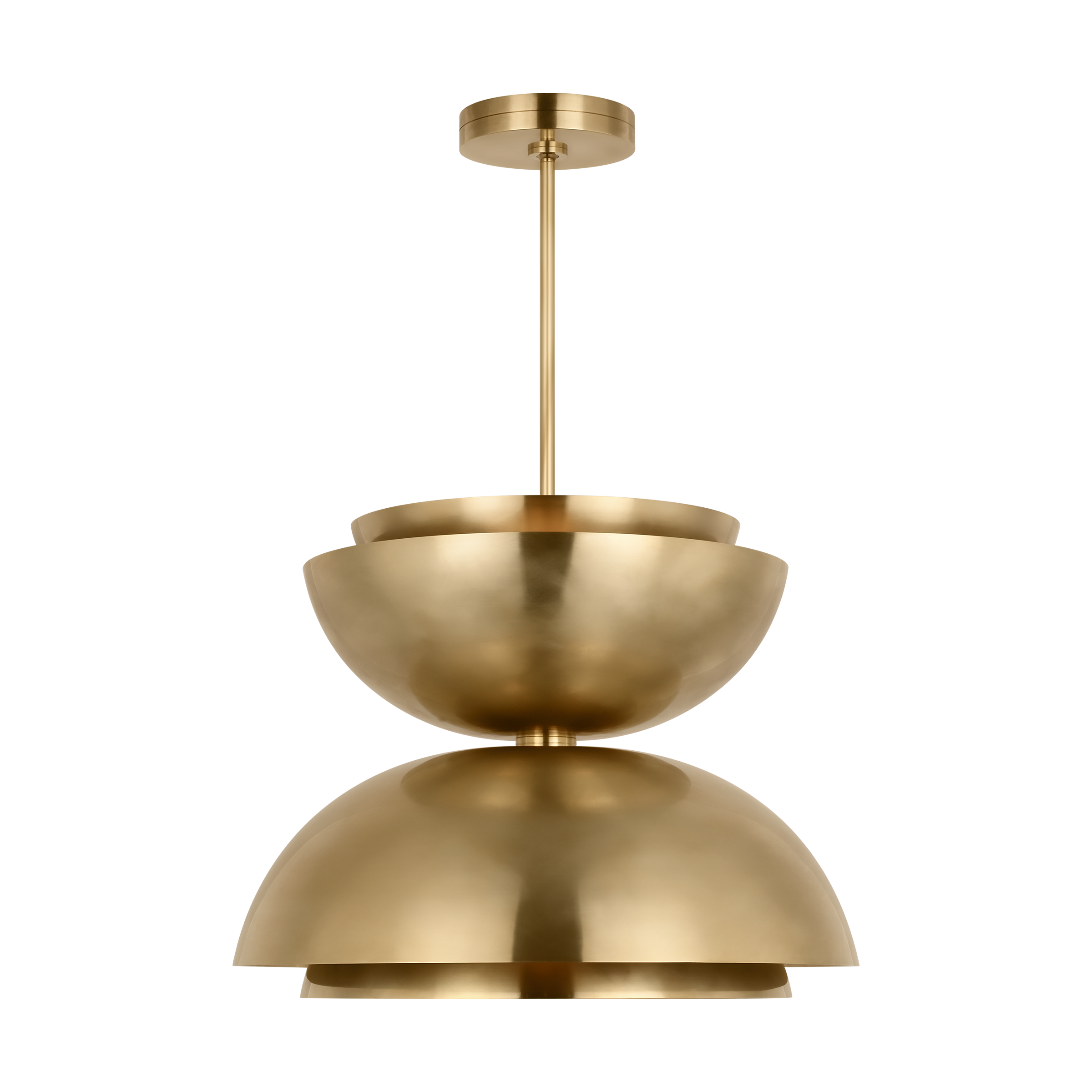 Shanti X-Large Double Asymmetric Pendant Natural Brass 2700K 90 CRI