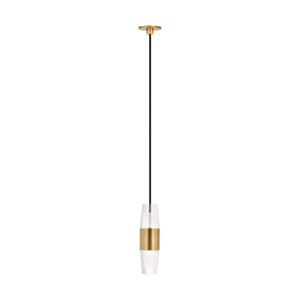 Lassell Short Port Alone Pendant | Natural Brass 2700K 120V
