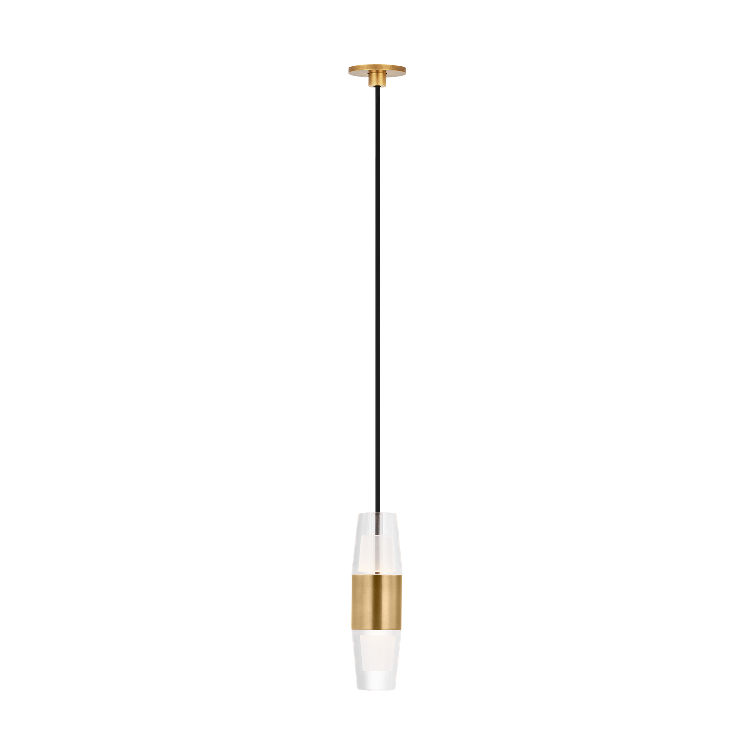 Lassell Short Port Alone Pendant | Natural Brass 2700K 120V