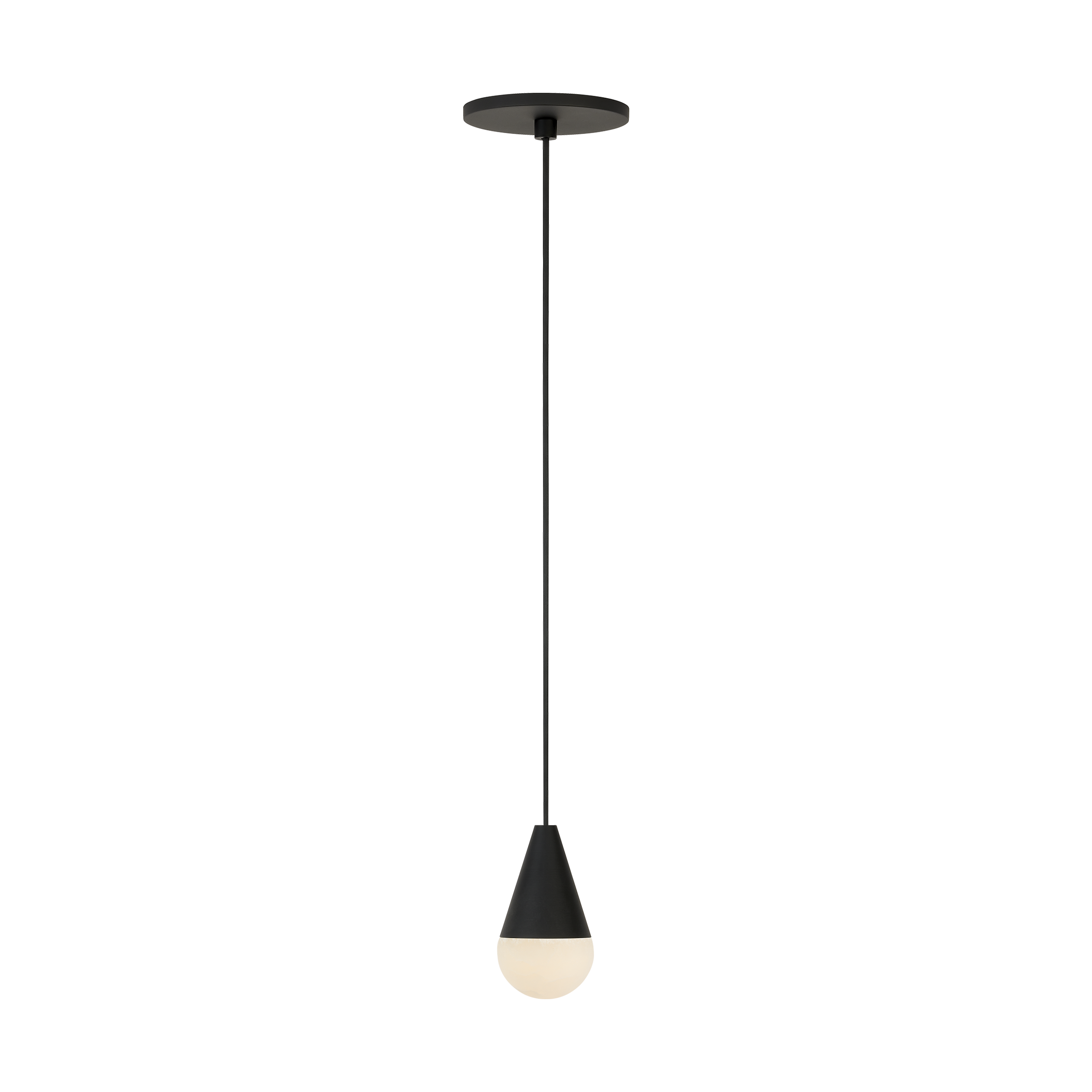 Cupola Alabaster 1 Light Pendant Nightshade Black 3000K 90 CRI