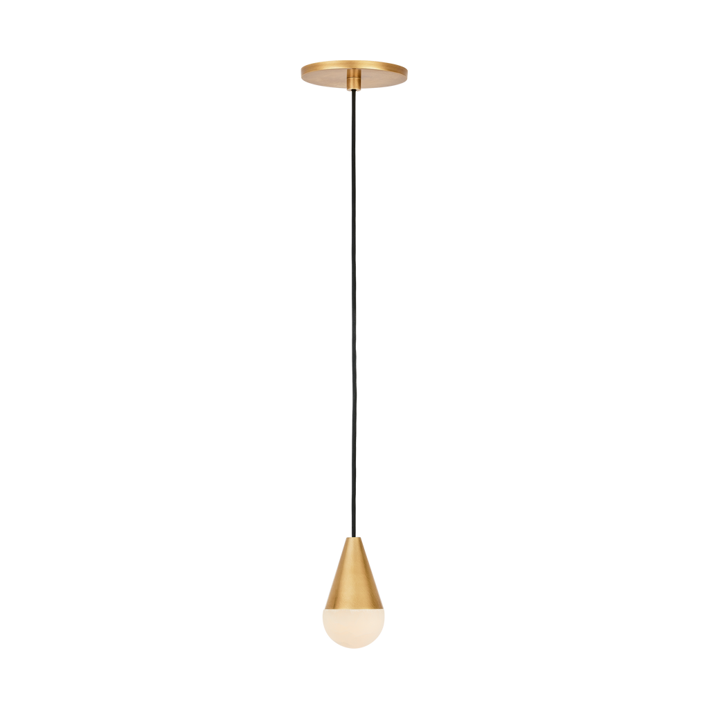 Cupola Alabaster 1 Light Pendant Hand Rubbed Antique Brass 3000K 90 CRI