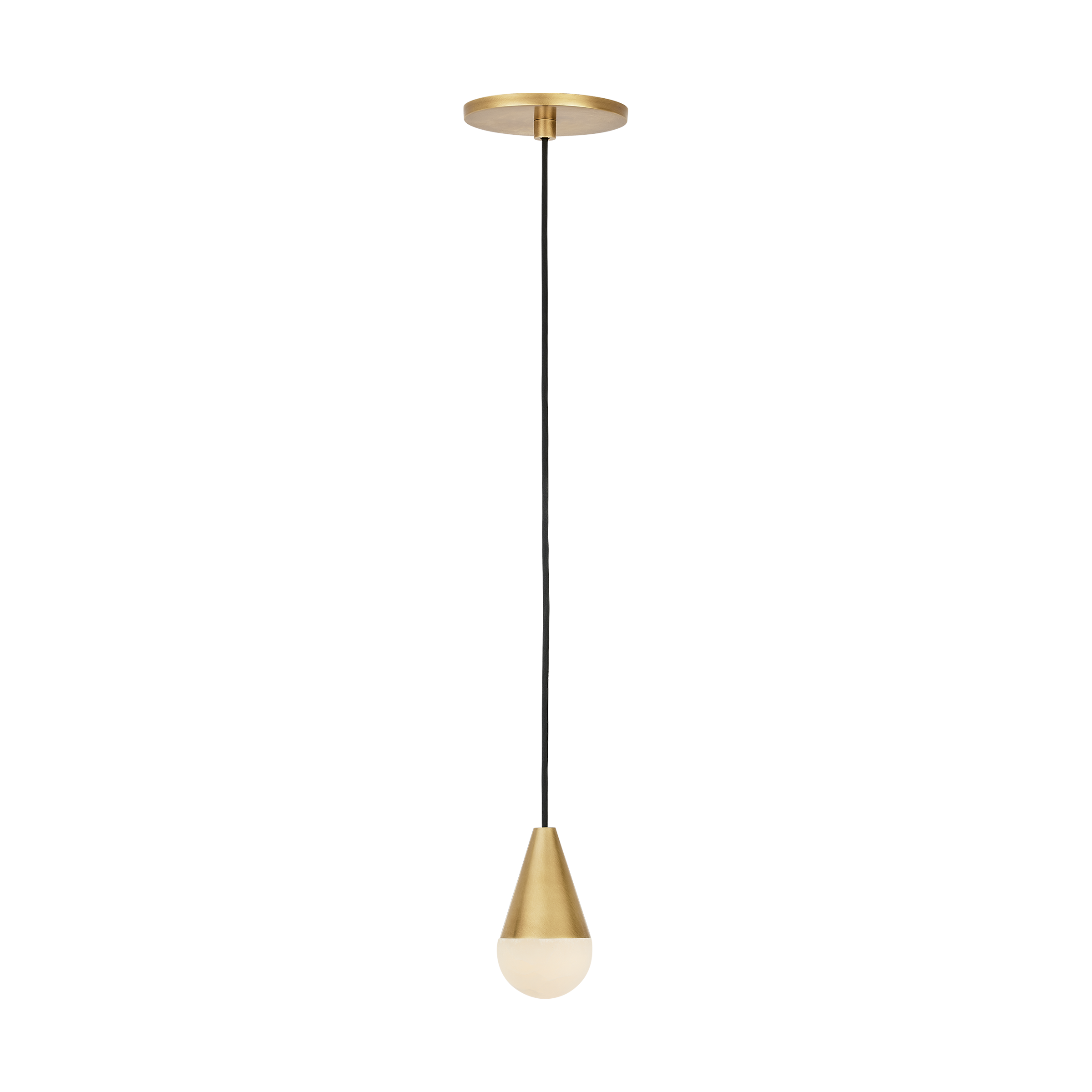 Cupola Alabaster 1 Light Pendant Hand Rubbed Antique Brass 3000K 90 CRI