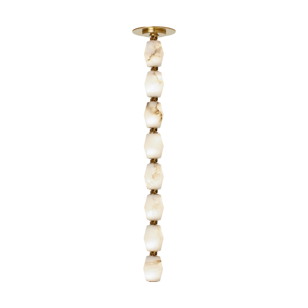 Collier Alabaster 24 Pendant | Hand-Rubbed Antique Brass 3000K Remote 120V