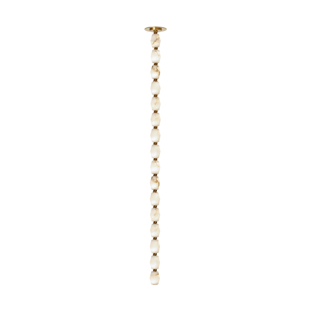 Collier Alabaster 48 Pendant | Hand-Rubbed Antique Brass 3000K Remote 120V