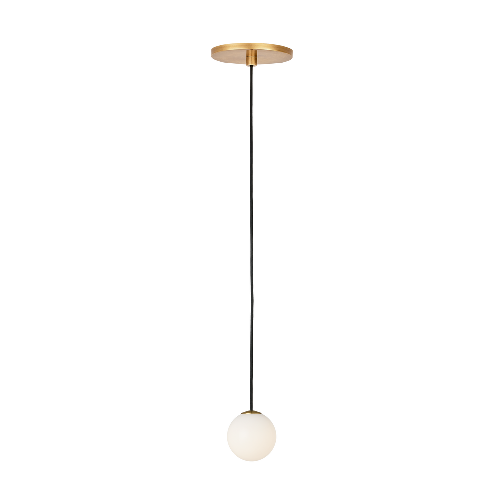 Orbet 1 Light Pendant hand rubbed antique brass 2700K 90 CRI