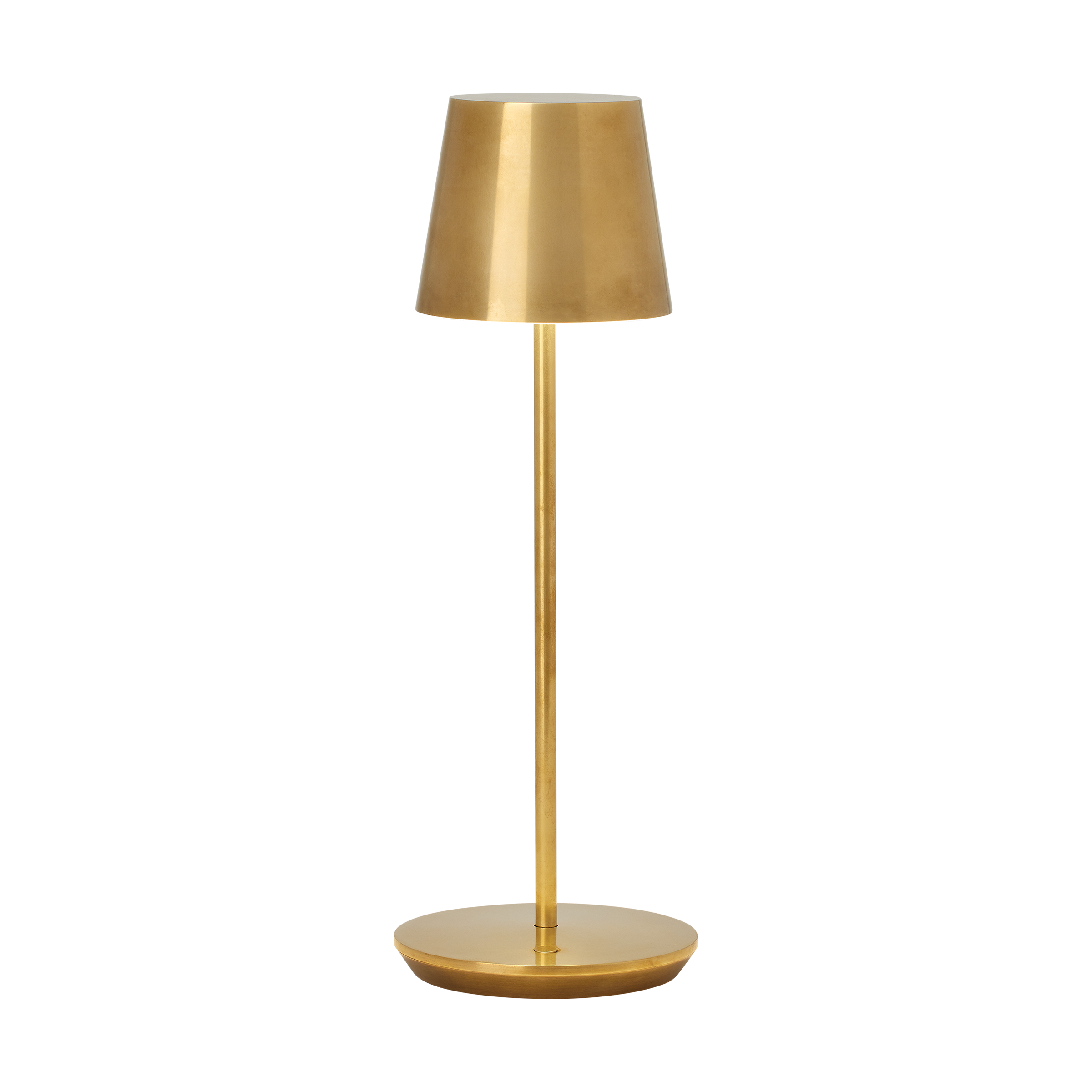 Nevis Accent Rechargeable Table Lamp Natural Brass 2700K 90 CRI wall charger included