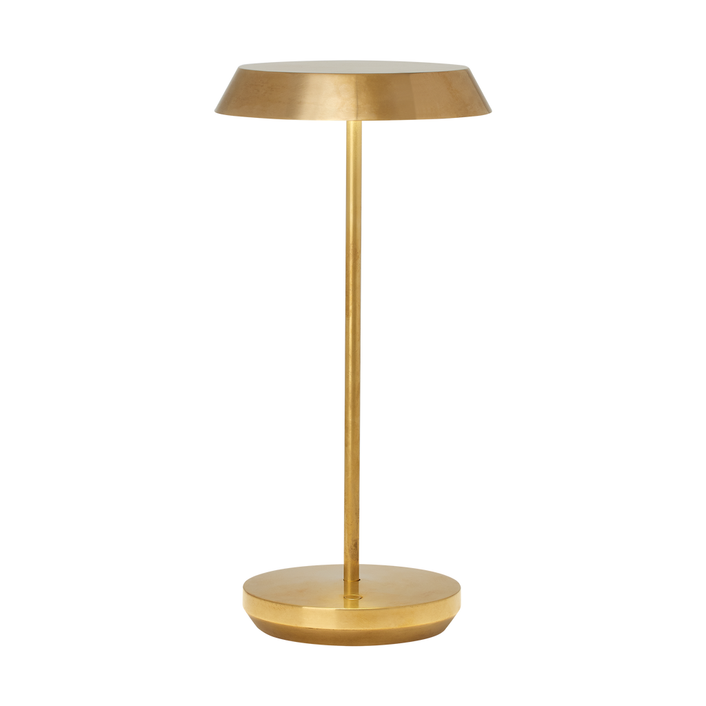 Tepa Accent Rechargeable Table Lamp Natural Brass 2700K 90 CRI wall charger included