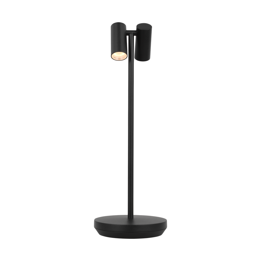 Doppia Accent Rechargeable Table Lamp Black 2700K 90 CRI wall charger included