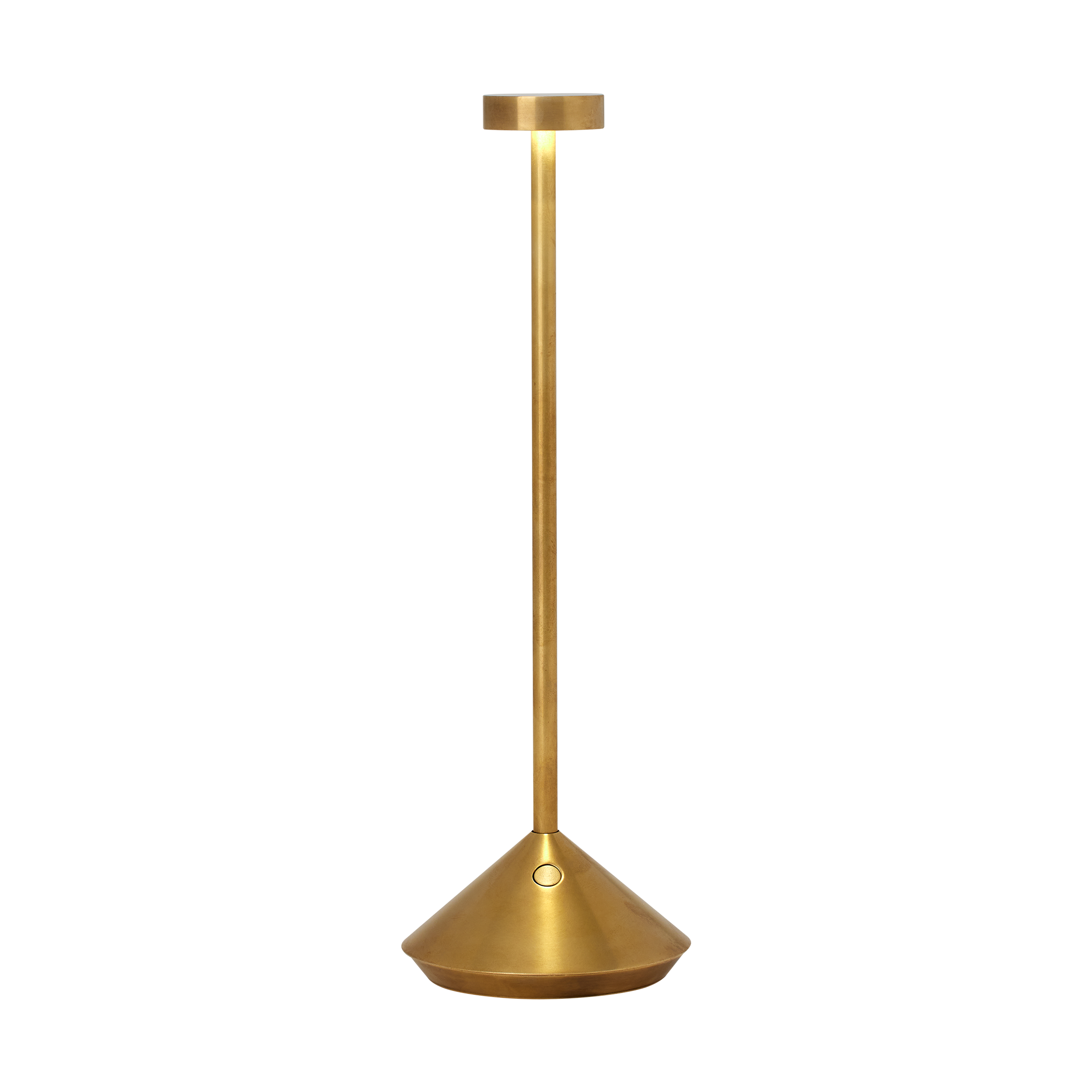 Moneta Accent Rechargeable Table Lamp Natural Brass 2700K 90 CRI wall charger included