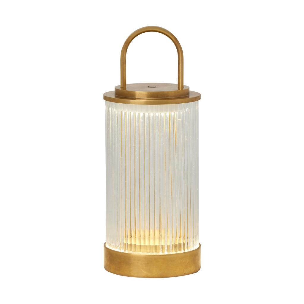 Tawa Accent Rechargeable Table Lamp Natural Brass 2700K 90 CRI wall charger included