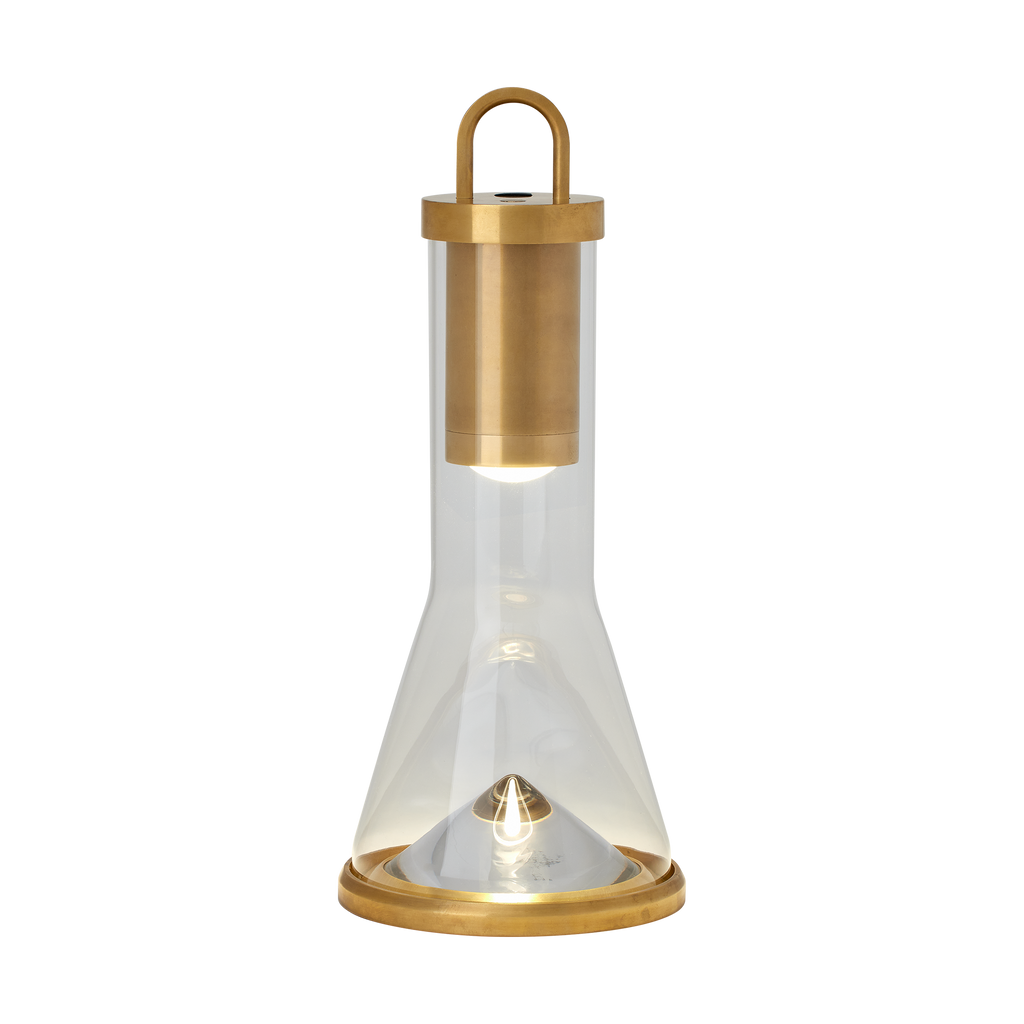 Kandella Accent Rechargeable Table Lamp Natural Brass 2700K 90 CRI wall charger included