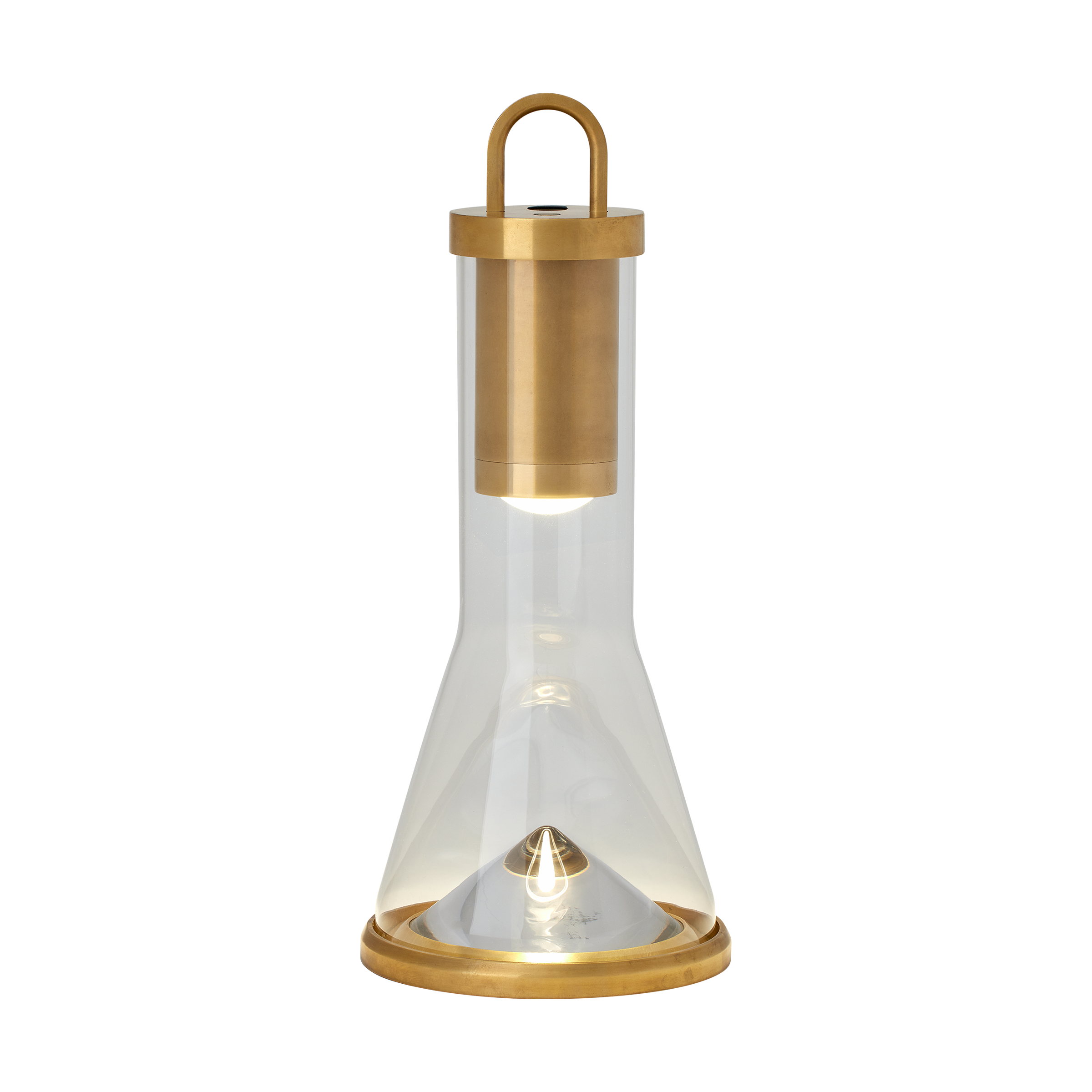 Kandella Accent Rechargeable Table Lamp Natural Brass 2700K 90 CRI wall charger included