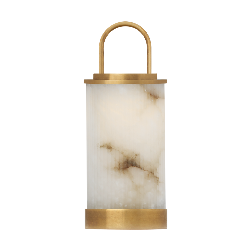 Tawa Alabaster Accent Rechargeable Table Lamp Alabaster Hand Rubbed Antique Brass 2700K 90 CRI