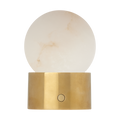 Mina Alabaster Accent Rechargeable Table Lamp Alabaster Hand Rubbed Antique Brass 2700K 90 CRI