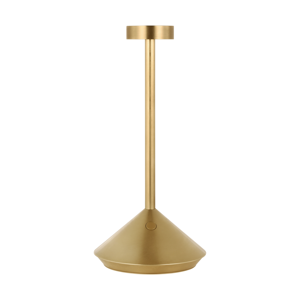 Moneta Short Accent Rechargeable Table Lamp Hand Rubbed Antique Brass 2700K 90 CRI